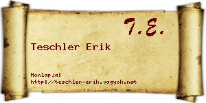 Teschler Erik névjegykártya